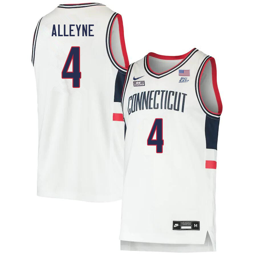 Men #4 Nahiem Alleyne Uconn Huskies College 2022-23 Basketball Stitched Jerseys Sale-White